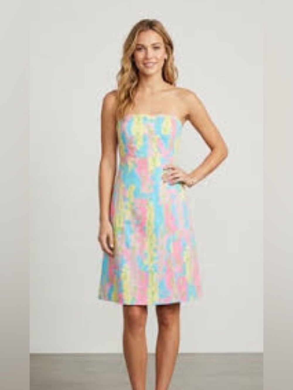 Lilly Pulitzer Dress Strapless Tie-Back Cut-Out Sz 4